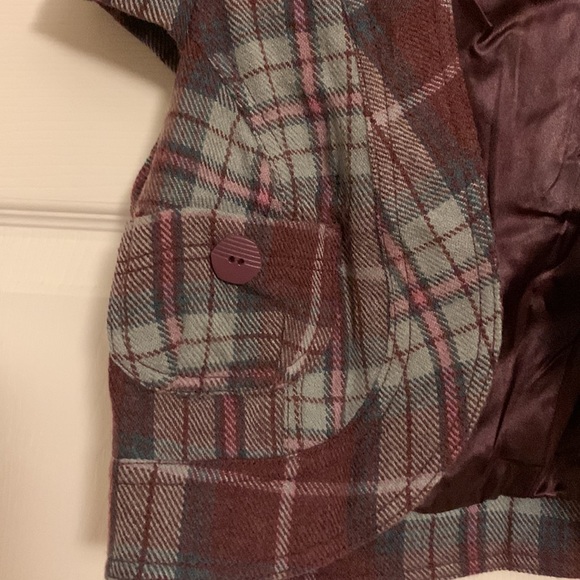 EUC Lux Vintage Cropped Plaid Short Sleeve Jacket, size XS - Picture 2 of 7